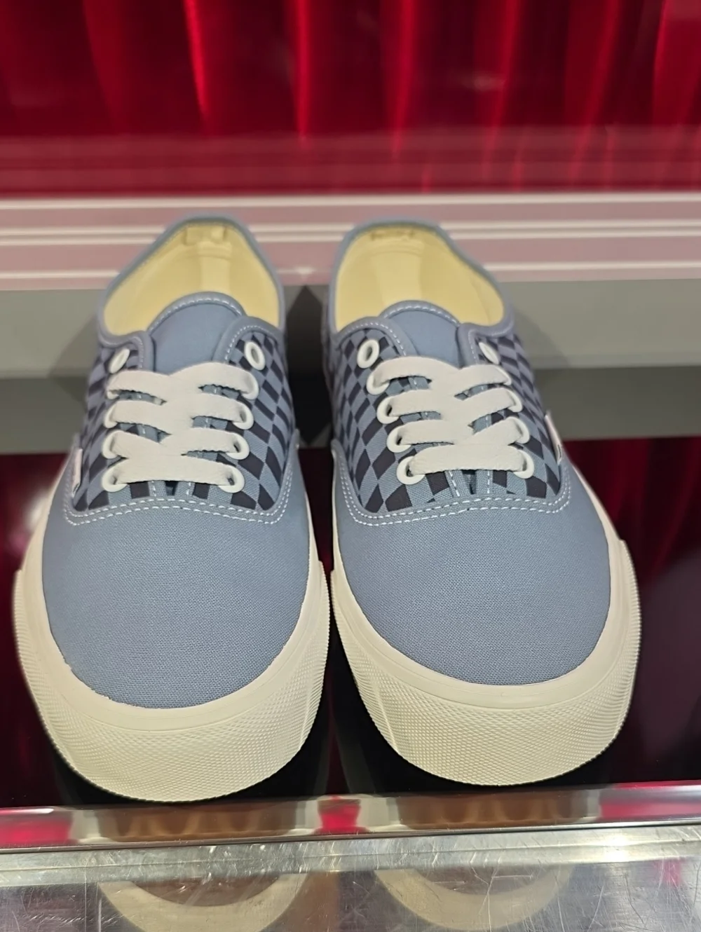 Vans Authentic Warp Check Blue Shoes Men's 9.0 Women's 10.5 New With Box